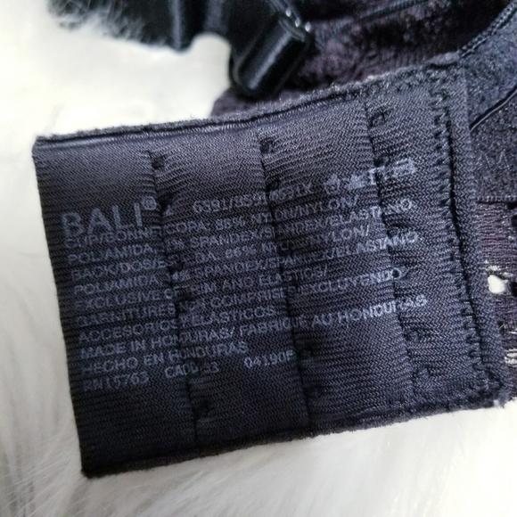 Bali black lace goth glam wireless bra LARGE - Picture 4 of 5